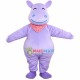 Polite Lilac Hippopotamus Mascot Costume Polite Lilac Hippopotamus Mascot Costume