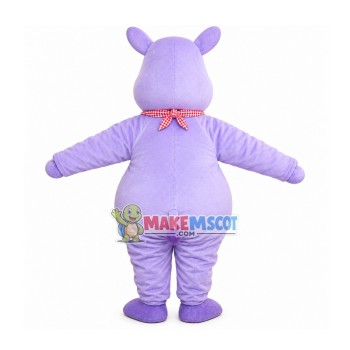 Polite Lilac Hippopotamus Mascot Costume Polite Lilac Hippopotamus Mascot Costume
