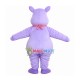 Polite Lilac Hippopotamus Mascot Costume Polite Lilac Hippopotamus Mascot Costume