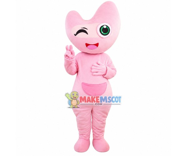 Pink Moon Baby Mascot Cartoon Costume Pink Moon Baby Mascot Cartoon Costume