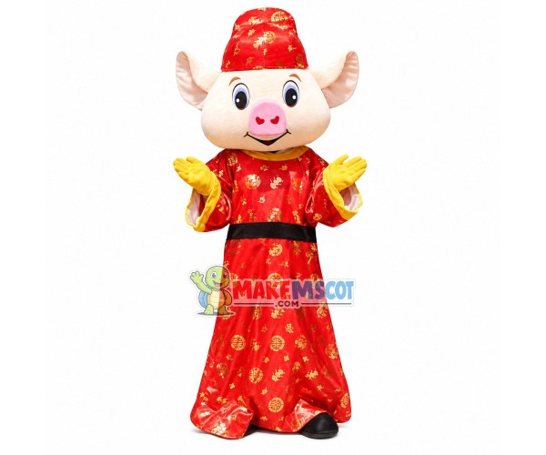 Fortune Pig Of Wealth Mascot Costume Fortune Pig Of Wealth Mascot Costume