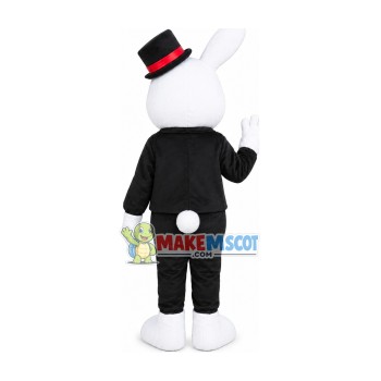 Gentle Rabbit In Suit Mascot Costume Gentle Rabbit In Suit Mascot Costume