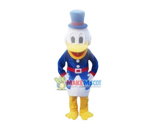 Donald Duck In Tunic Uniform Mascot Costume Donald Duck In Tunic Uniform Mascot Costume