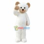 Salute Long Fur White Bear Mascot Costume