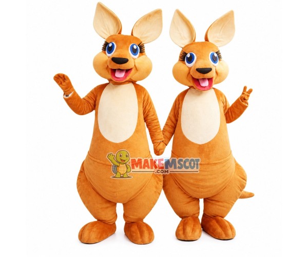 Pair Of Love Kangaroo Couple Mascot Costume Pair Of Love Kangaroo Couple Mascot Costume