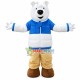 Polar Bear Wearing Down Jacket Mascot Costume Polar Bear Wearing Down Jacket Mascot Costume