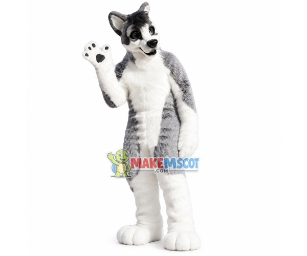 Forceful Wolfdog Long Wool Mascot Costume Forceful Wolfdog Long Wool Mascot Costume