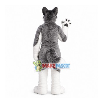 Forceful Wolfdog Long Wool Mascot Costume