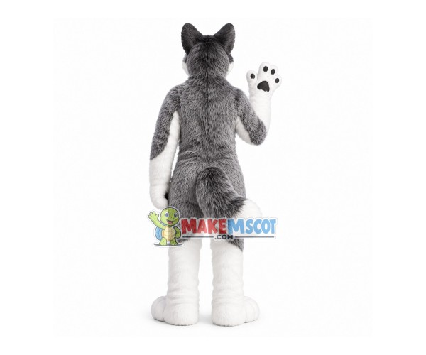 Forceful Wolfdog Long Wool Mascot Costume Forceful Wolfdog Long Wool Mascot Costume