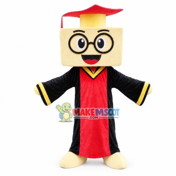 Building Block In Bachelor Uniform Mascot Costume Building Block In Bachelor Uniform Mascot Costume