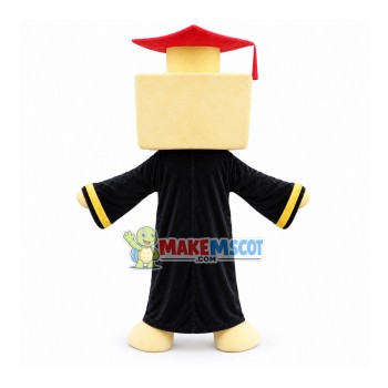 Building Block In Bachelor Uniform Mascot Costume Building Block In Bachelor Uniform Mascot Costume