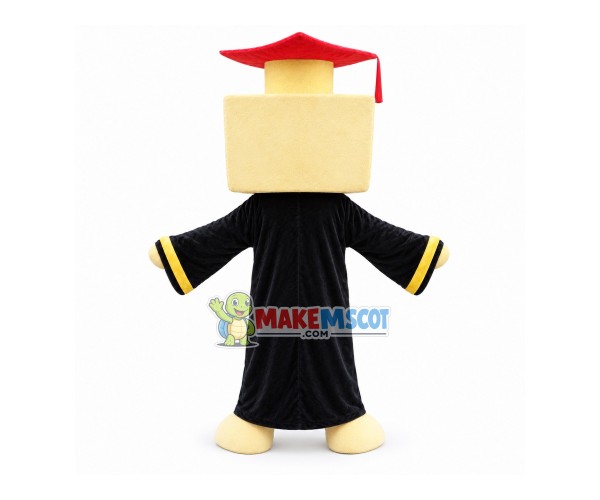 Building Block In Bachelor Uniform Mascot Costume Building Block In Bachelor Uniform Mascot Costume