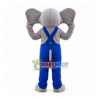 Amiable Elephant With Blue Eyes Mascot Costume Amiable Elephant With Blue Eyes Mascot Costume