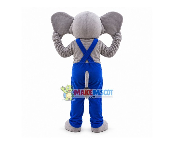 Amiable Elephant With Blue Eyes Mascot Costume Amiable Elephant With Blue Eyes Mascot Costume