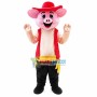 Farmer Pig With Sun Hat Mascot Costume