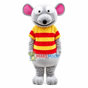 Exaggerated Striped Mouse Mascot Costume Exaggerated Striped Mouse Mascot Costume