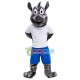 Exercising Grey Boar Mascot Costume Exercising Grey Boar Mascot Costume
