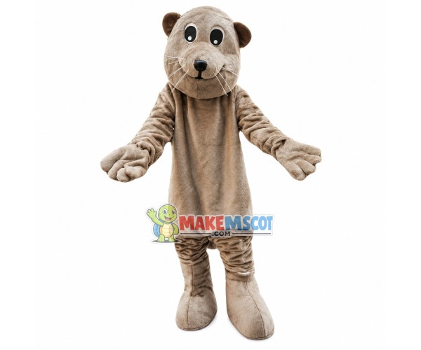 Joyful Brown Beaver Mascot Costume Joyful Brown Beaver Mascot Costume