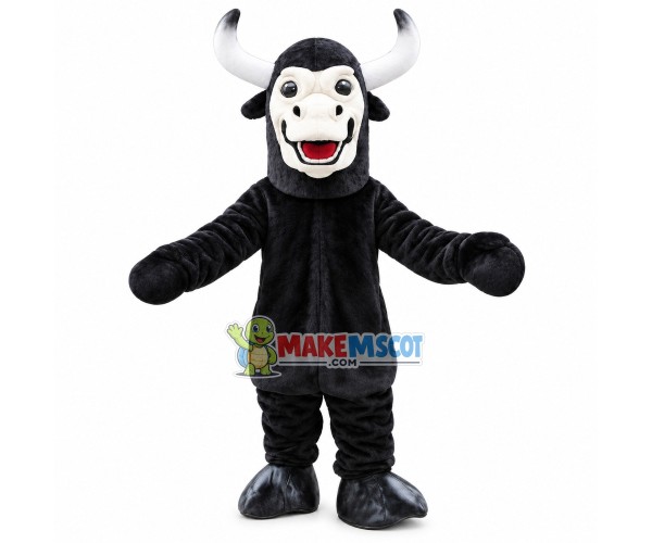 Black Power Bull Mascot Costume Black Power Bull Mascot Costume