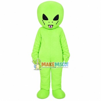Spoofed Green Alien Mascot Costume