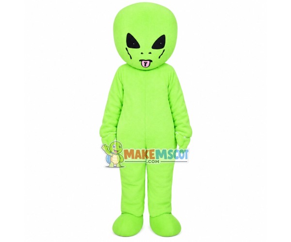 Spoofed Green Alien Mascot Costume