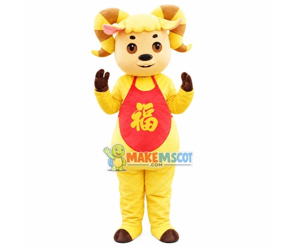 Blessing Goat With Bellyband Mascot Costume Blessing Goat With Bellyband Mascot Costume