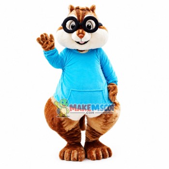 Smart Chipmunk Simon Mascot CartoonCostume