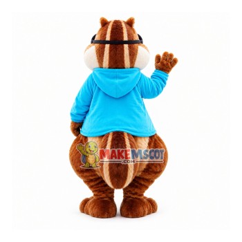 Smart Chipmunk Simon Mascot CartoonCostume Smart Chipmunk Simon Mascot CartoonCostume
