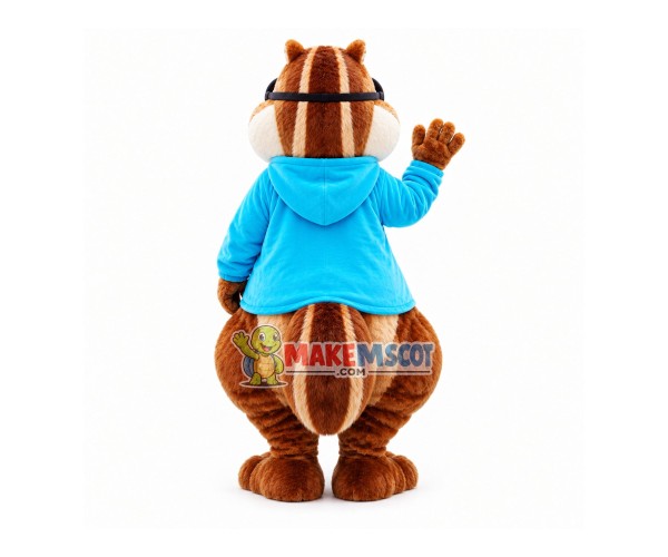 Smart Chipmunk Simon Mascot CartoonCostume Smart Chipmunk Simon Mascot CartoonCostume