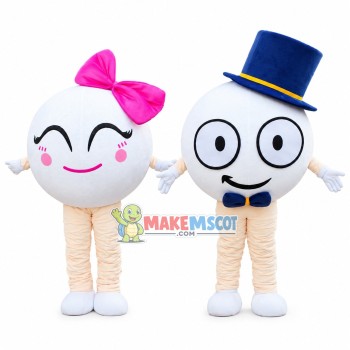 One Pair Of Cute Round Doll Mascot Costume