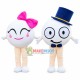 One Pair Of Cute Round Doll Mascot Costume One Pair Of Cute Round Doll Mascot Costume