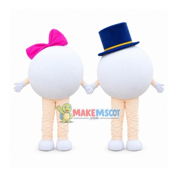 One Pair Of Cute Round Doll Mascot Costume One Pair Of Cute Round Doll Mascot Costume