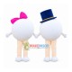 One Pair Of Cute Round Doll Mascot Costume One Pair Of Cute Round Doll Mascot Costume