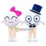 One Pair Of Cute Round Doll Mascot Costume
