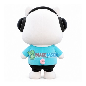 Short Headphone Pig Mascot Costume Short Headphone Pig Mascot Costume