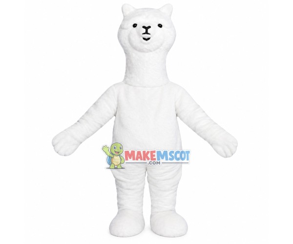 Funny Squinting Alpaca Mascot Costume Funny Squinting Alpaca Mascot Costume