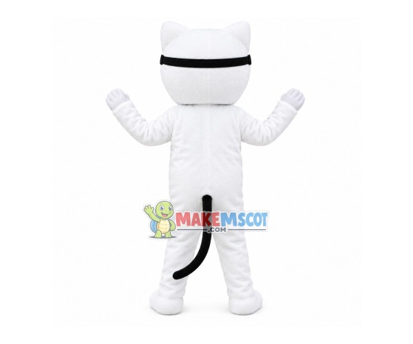Cool White Cat With Sunglasses Mascot Costume Cool White Cat With Sunglasses Mascot Costume