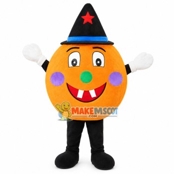Halloween Wizard Pumpkin Mascot Costume Halloween Wizard Pumpkin Mascot Costume
