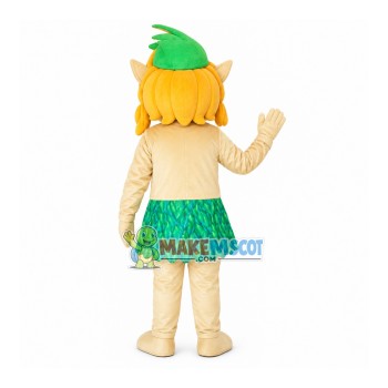 Elf In The Leaf Skirt Mascot Costume Elf In The Leaf Skirt Mascot Costume