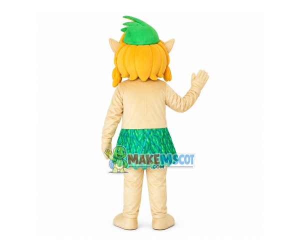Elf In The Leaf Skirt Mascot Costume Elf In The Leaf Skirt Mascot Costume