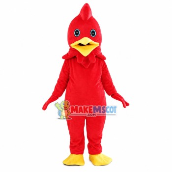 Lively Red Bird Mascot Adult Costume
