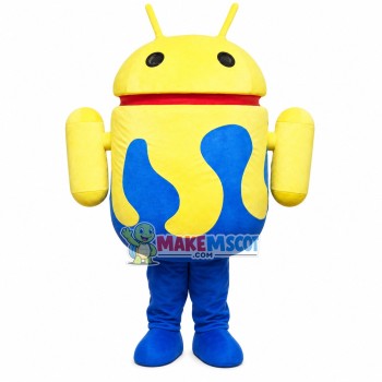 Yellow Android System Robot Mascot Costume Yellow Android System Robot Mascot Costume