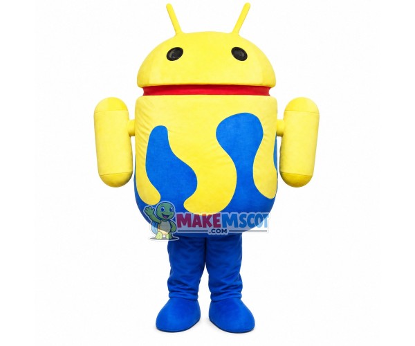 Yellow Android System Robot Mascot Costume Yellow Android System Robot Mascot Costume