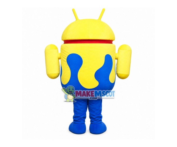 Yellow Android System Robot Mascot Costume Yellow Android System Robot Mascot Costume