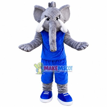 Fierce Elephant Mascot Costume In The Blue Set Fierce Elephant Mascot Costume In The Blue Set