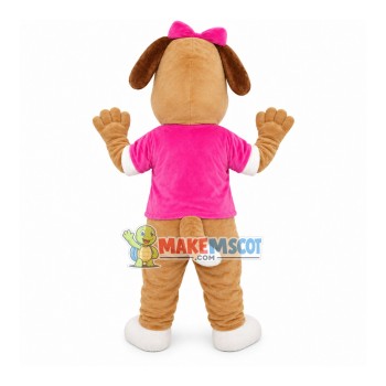 Lovely Pink Love Dog Mascot Costume