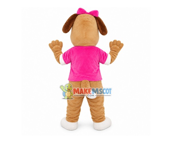 Lovely Pink Love Dog Mascot Costume Lovely Pink Love Dog Mascot Costume