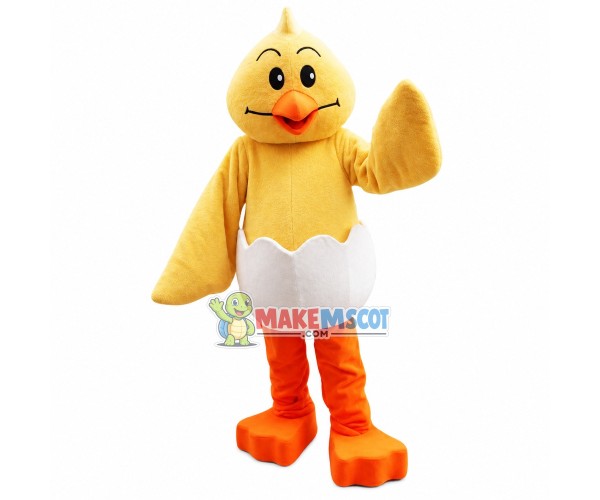 Strong Eggshell Chicken Mascot Costume