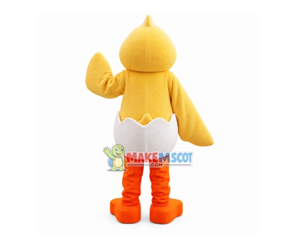Strong Eggshell Chicken Mascot Costume Strong Eggshell Chicken Mascot Costume