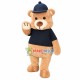 Lovable Bear With Tight Shirt Mascot Costume Lovable Bear With Tight Shirt Mascot Costume